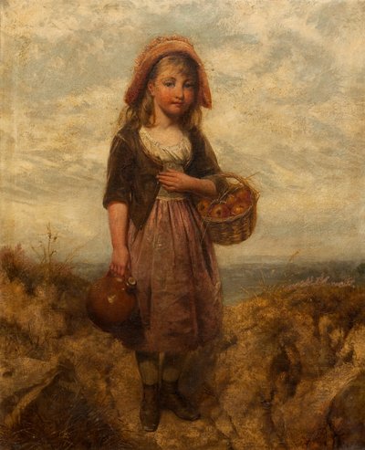 Lány egy kosár almával alkotó: Edward John Cobbett