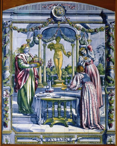 Ősz, a holland konyha csempepaneleinek sorozatából, 1867-8 alkotó: Edward John Poynter