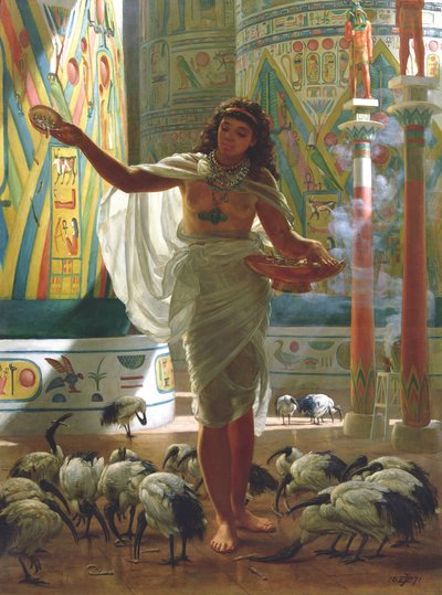 A Szent Ibisz etetése Karnac termeiben (olaj, vászon) alkotó: Edward John Poynter