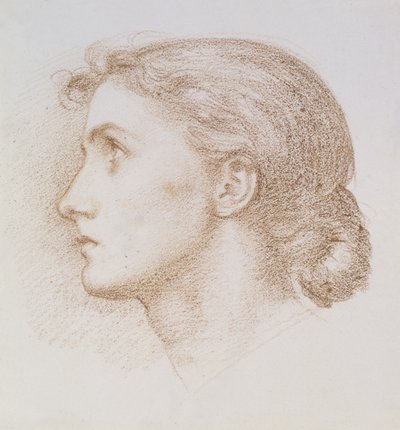 Fiatal nő fejtanulmánya, 1880 körül (kréta, papír) alkotó: Edward John Poynter