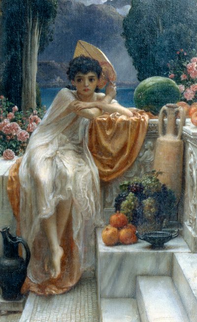 A templom lépcsőjén alkotó: Edward John Poynter
