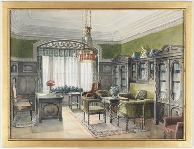 Könyvtár belső tér alkotó: Edward Lamson Henry