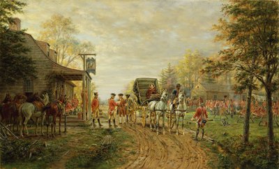 Elhaladva az előőrsök mellett az Old Kingsbridge Roadon, 1903 alkotó: Edward Lamson Henry