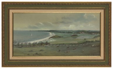Kilátás a Lentóra, régi mezők (akvarell és gouache papíron) alkotó: Edward Lange