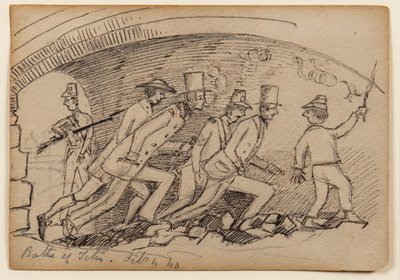 Titus fürdője, 1840 (ceruza, toll és tinta papíron) alkotó: Edward Lear