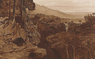 Bavella, Korzika, 1868 körül (toll és tinta mosással papíron) alkotó: Edward Lear