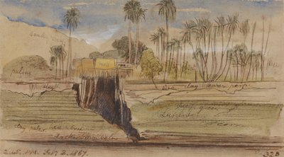 Ibreem és Wady Halfeh között, 1867. február 2., 14:45 (328) alkotó: Edward Lear