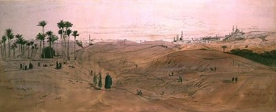 Kairó (toll és tinta és akvarell papíron) alkotó: Edward Lear