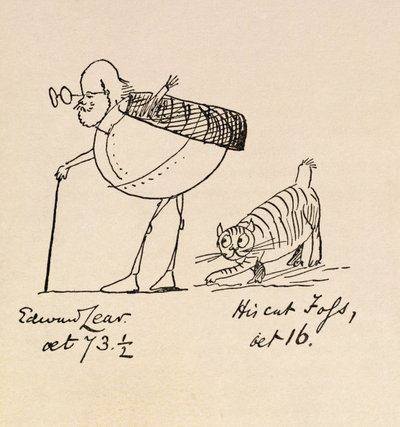 Edward Lear 73 és fél éves és Cat Foss, 16 éves alkotó: Edward Lear