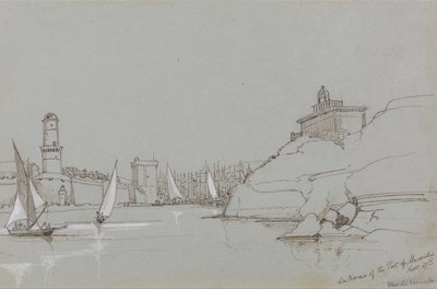 A marseille-i kikötő bejárata alkotó: Edward Lear