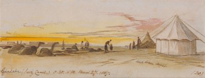 Gantara (Szuezi-csatorna), 1867. március 27., 5:25 (20) alkotó: Edward Lear