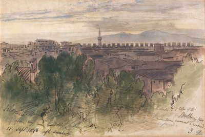 Szaloniki, a szobám ablakából, 1848. szept. 11., naplemente után alkotó: Edward Lear