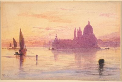 Santa Maria della Salute, Velence, naplementekor alkotó: Edward Lear