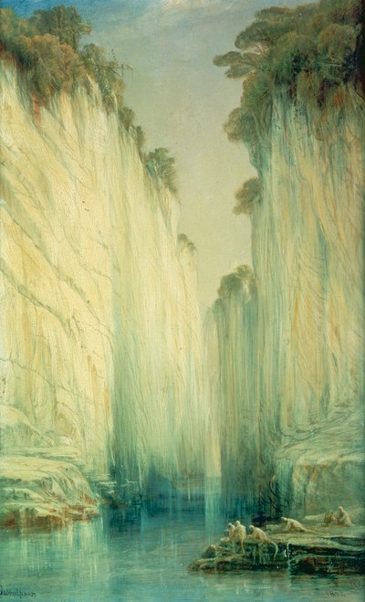 A márvány sziklák, Jabalpur, Madhya Pradesh alkotó: Edward Lear