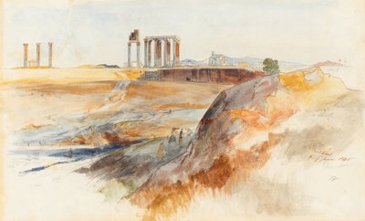 Az olümposzi Zeusz temploma, Athén alkotó: Edward Lear