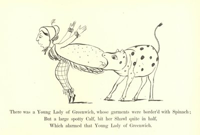Volt egy greenwichi ifjú hölgy, akinek a ruháit spenót szegélyezte alkotó: Edward Lear