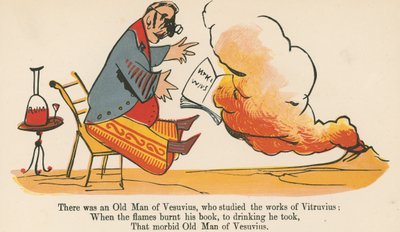 Volt egy Vezúvi Öreg, aki Vitruvius műveit tanulmányozta a Frederick Warne and Co. kiadásában, 1875 körül Londonban megjelent „A könyv a nonsense”-ből. alkotó: Edward Lear