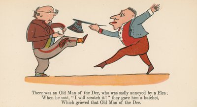 Volt egy Dee Öreg, akit sajnálatos módon bosszantott egy bolha, az „A Book of Nonsense”-ből, amelyet Frederick Warne and Co. adott ki, London, 1875 körül. alkotó: Edward Lear