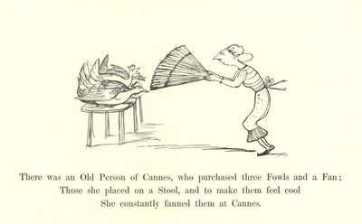Volt egy régi cannes-i ember, aki vásárolt három baromfit és egy rajongót alkotó: Edward Lear