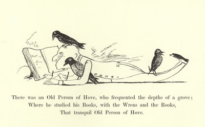 Volt egy hovei öregember, aki egy liget mélyén járt. alkotó: Edward Lear