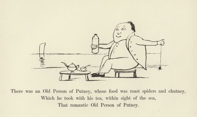 Volt egy öreg ember Putneyban, akinek sült pók és chutney volt az étele alkotó: Edward Lear