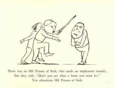 Volt egy sarki öregember, aki tett egy kellemetlen megjegyzést. alkotó: Edward Lear