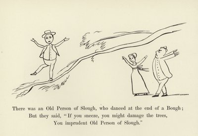 Volt Slough öregembere, aki egy ág végén táncolt alkotó: Edward Lear
