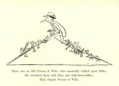 Volt egy Öreg Férfi, aki állandóan gólyalábasokon sétált alkotó: Edward Lear