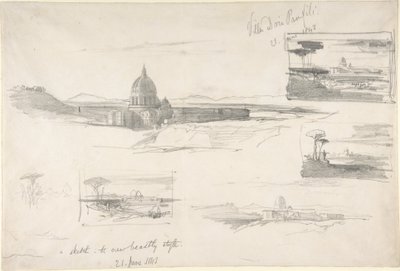 Kilátás a Szent Péter-bazilikára, Róma alkotó: Edward Lear