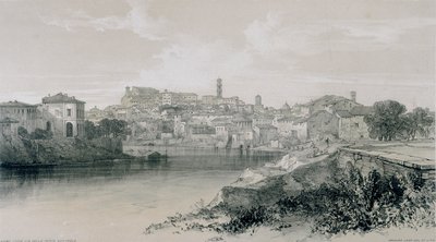 Kilátás Rómában és környékén: Róma a Porta San Paolo-n keresztül alkotó: Edward Lear