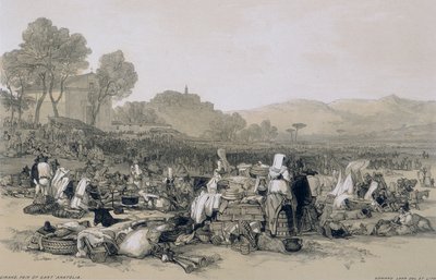 Kilátás Rómában és környékén: SantAnatolia vásár alkotó: Edward Lear
