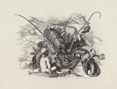 Illusztráció: Charles Kingsley: The Water-Babies (metszet) alkotó: Edward Linley (after) Sambourne