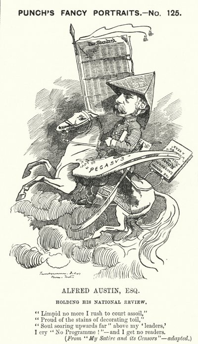 Punch rajzfilm: Alfred Austin angol költő és a National Review szerkesztője (metszet) alkotó: Edward Linley (after) Sambourne