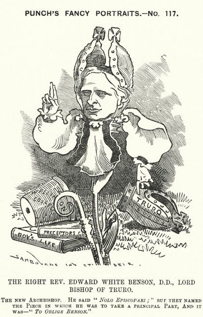Punch rajzfilm: Edward White Benson, angol püspök (metszet) alkotó: Edward Linley (after) Sambourne