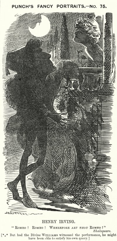 Punch rajzfilm: Henry Irving, angol színész (metszet) alkotó: Edward Linley (after) Sambourne