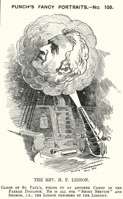 Lyukasztó rajzfilm: Henry Liddon, angol teológus (metszet) alkotó: Edward Linley (after) Sambourne