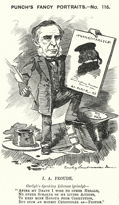 Punch rajzfilm: James Anthony Froude, angol történész, regényíró és életrajzíró (metszet) alkotó: Edward Linley (after) Sambourne