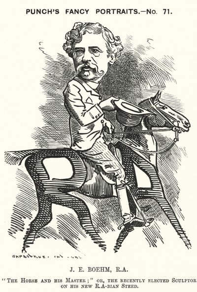 Punch rajzfilm: Joseph Edgar Boehm, angol szobrász (metszet) alkotó: Edward Linley (after) Sambourne