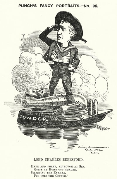 Punch rajzfilm: Lord Charles Beresford, angol-ír admirális és konzervatív politikus (metszet) alkotó: Edward Linley (after) Sambourne