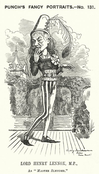 Punch rajzfilm: Lord Henry Lennox, angol konzervatív politikus (metszet) alkotó: Edward Linley (after) Sambourne