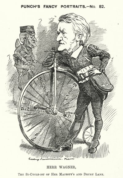Punch rajzfilm: Richard Wagner, német zeneszerző (metszet) alkotó: Edward Linley (after) Sambourne
