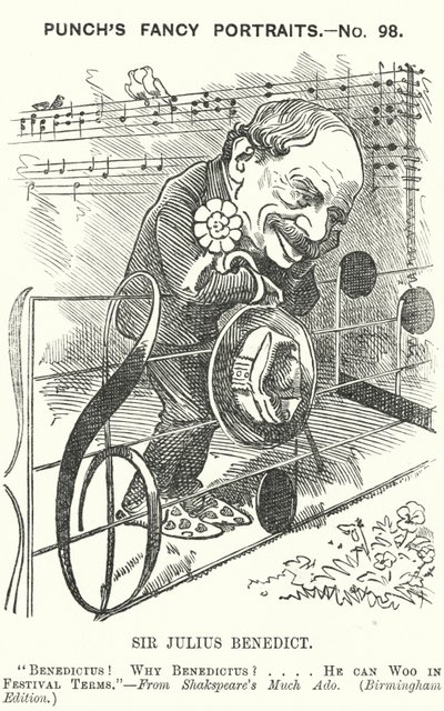 Punch rajzfilm: Sir Julius Benedict, német származású zeneszerző és karmester (metszet) alkotó: Edward Linley (after) Sambourne