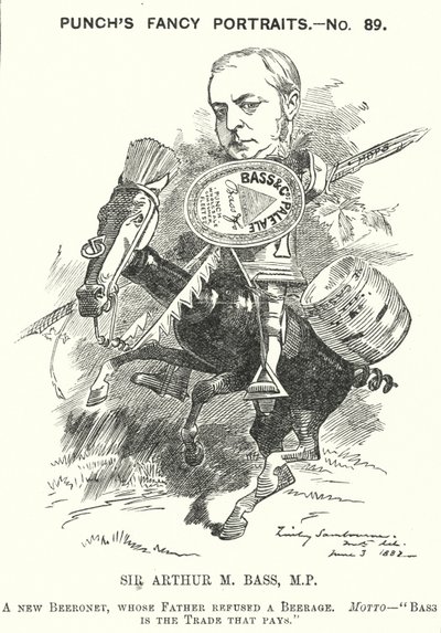 Punch rajzfilm: Sir Michael Arthur Bass alkotó: Edward Linley (after) Sambourne