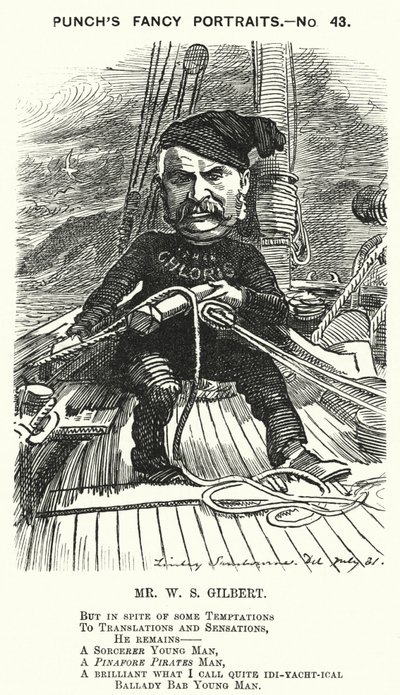 Punch rajzfilm: W S Gilbert angol drámaíró és librettista (metszet) alkotó: Edward Linley (after) Sambourne