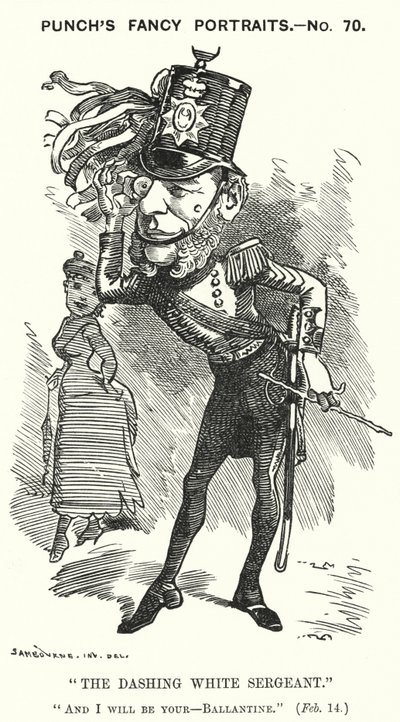 Punch rajzfilm: William Ballantine, angol szolgabíró (metszet) alkotó: Edward Linley (after) Sambourne