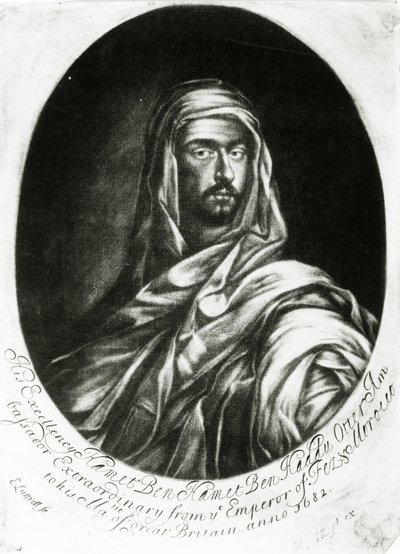 Őexcellenciája Hamet Ben Hamet Ben Haddu Otter, kiadó: John Lloyd, 1682 (mezzotint) alkotó: Edward Luttrell