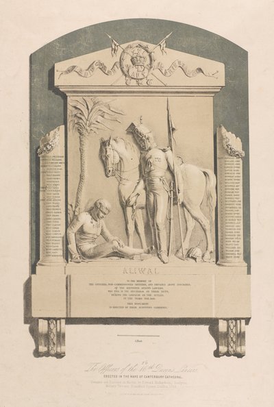 Aliwal emlékmű, Canterbury katedrális, 1848 körül alkotó: Edward M. Richardson