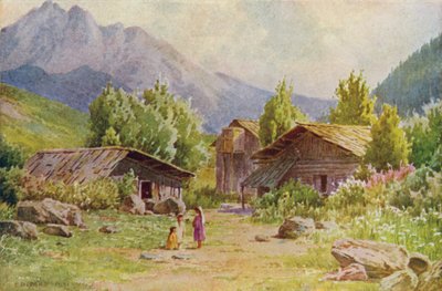 Pahlgam falu sarka, a Lidar-völgyben alkotó: Edward Mary Joseph Molyneux