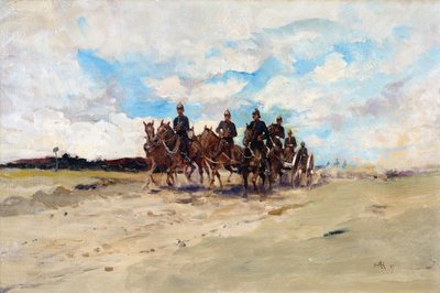 Királyi Tüzérség, egy terepfegyvercsapat menet közben, 1897 alkotó: Edward Matthew Hale