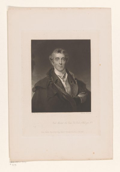 Arthur Wellesley portréja Field marsall őkegyelme, Wellington hercege (cím a tárgyon) alkotó: Edward McInnes